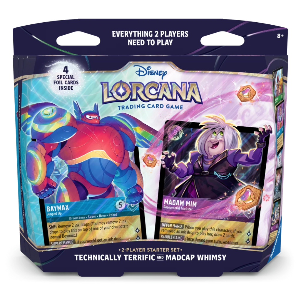 disney lorcana two player starter deck baymax madam mim