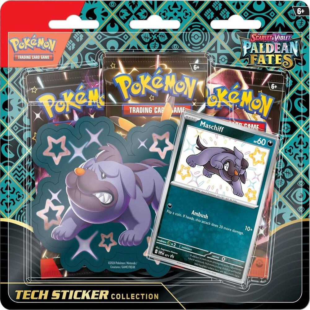 pokemon shiny maschiff tech sticker paldean fates