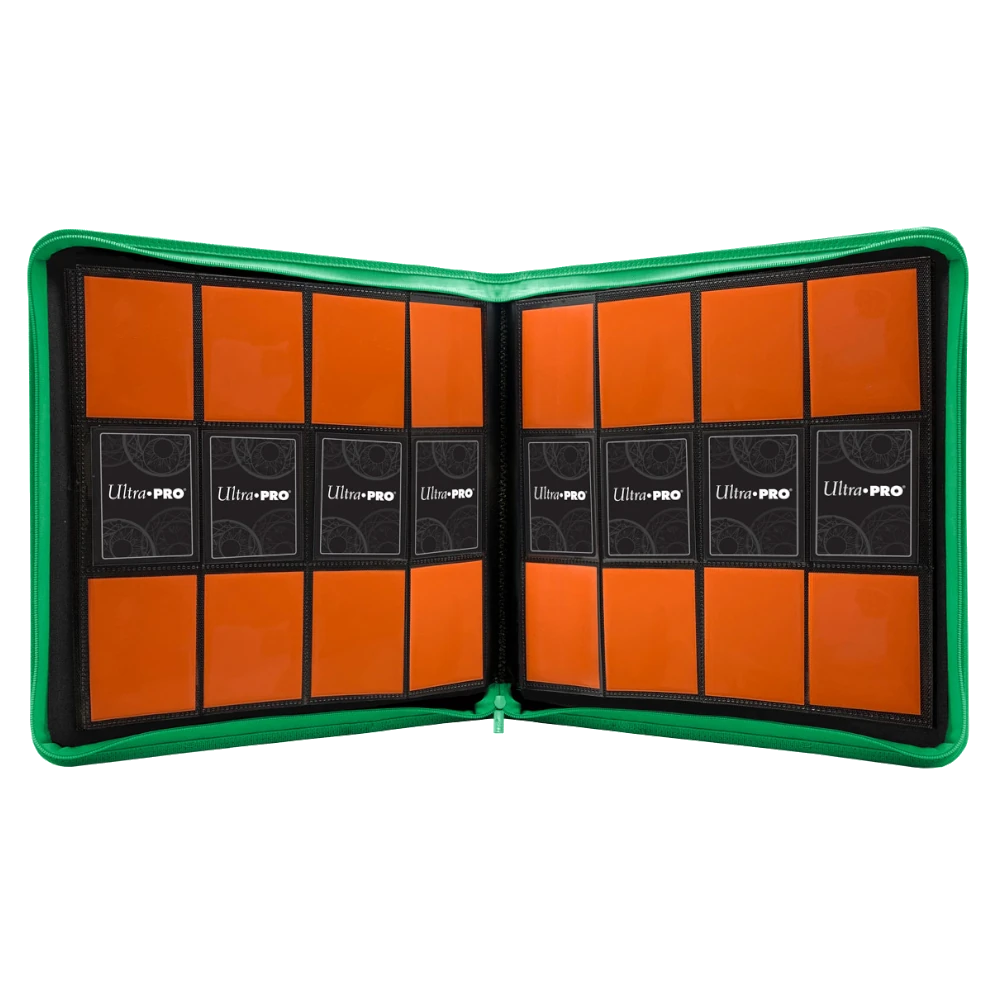 ultra pro 12 pocket zippered binder green
