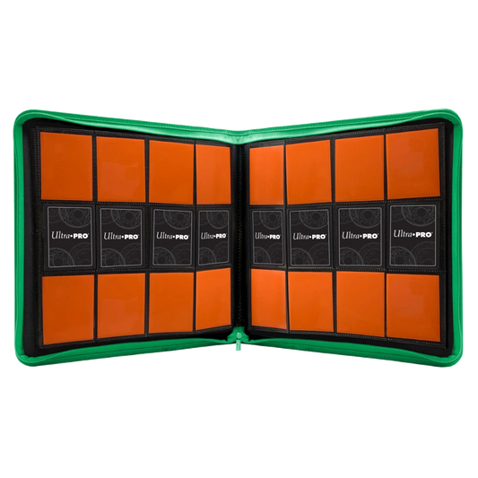 ultra pro 12 pocket zippered binder green