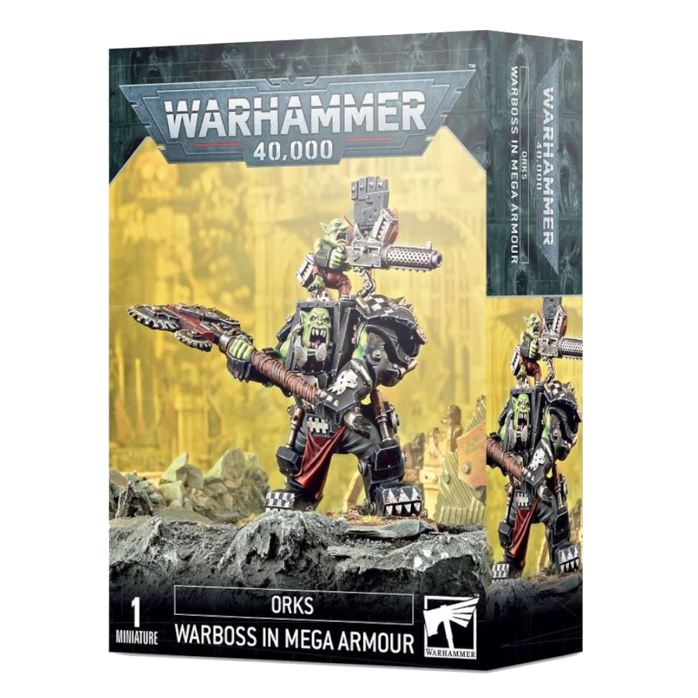 warhammer 40000 orks warboss in mega armor citadel miniatures