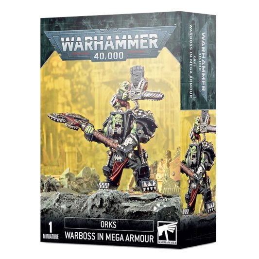 warhammer 40000 orks warboss in mega armor citadel miniatures
