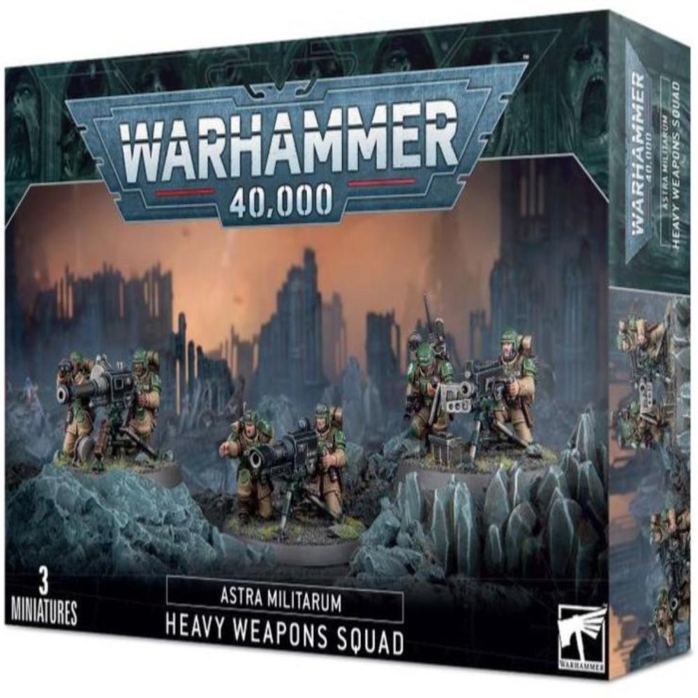 Warhammer 40,000 Astra Militarum Heavy Weapons Squad miniatures box set packaging.
