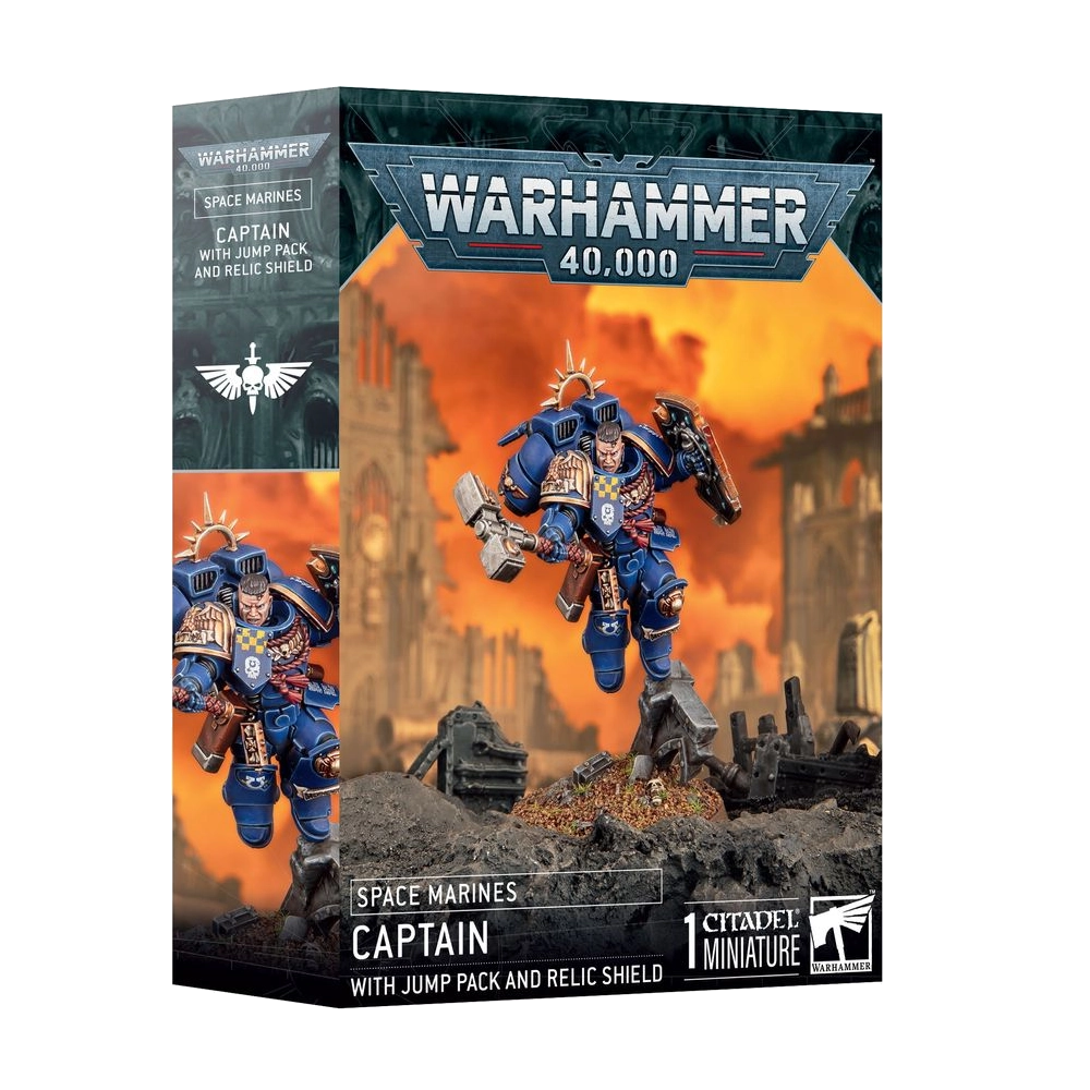 warhammer 40k space marines captain jump pack relic shield