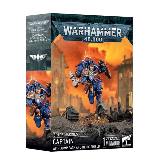 warhammer 40k space marines captain jump pack relic shield
