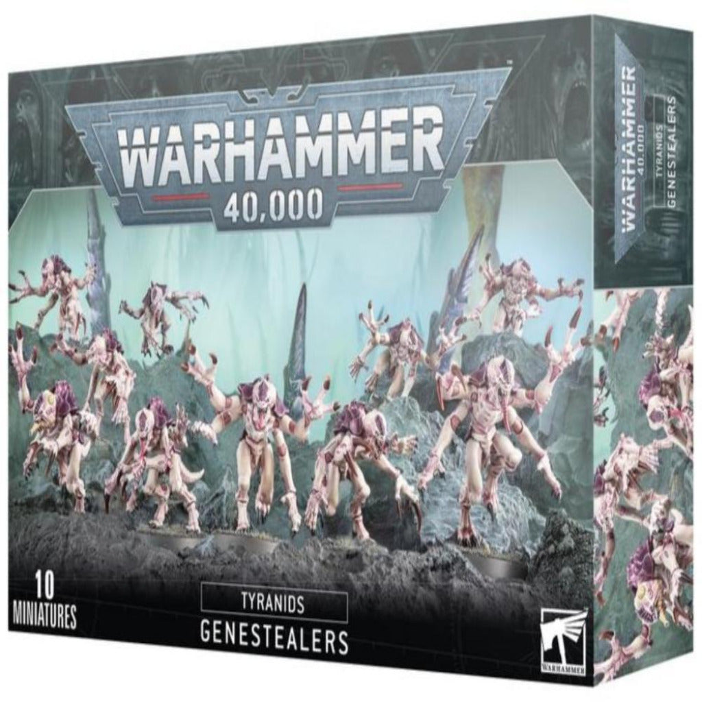 Warhammer 40,000 Tyranids Genestealers miniatures box set packaging.