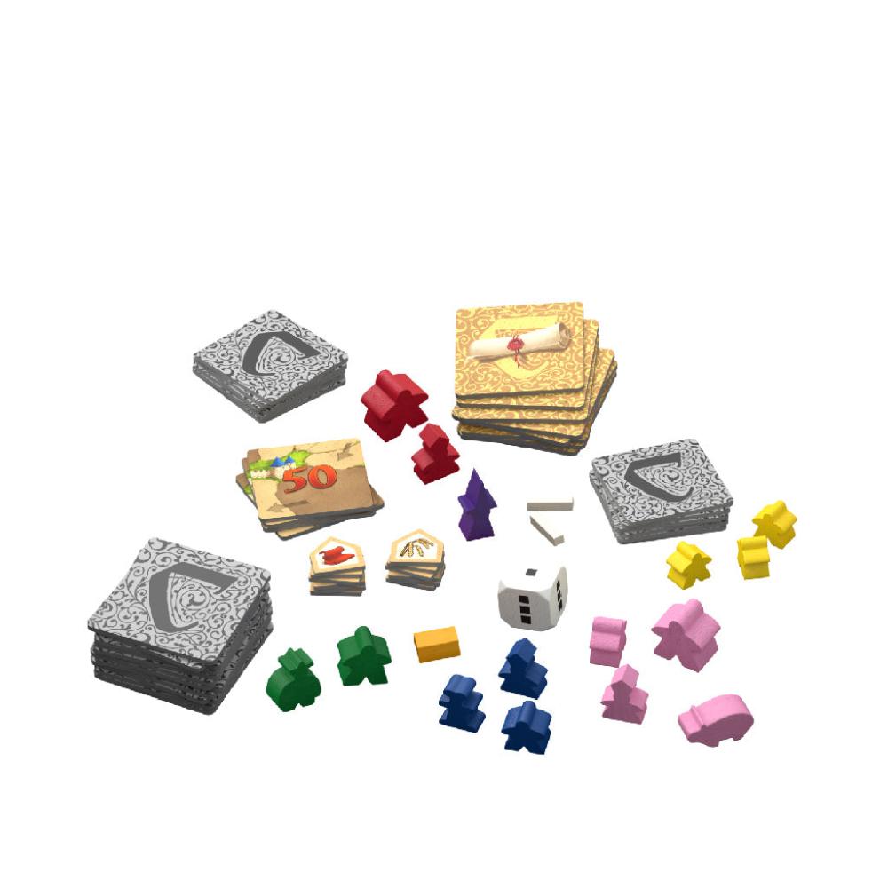 dice character pieces cards board game